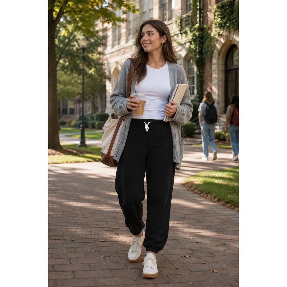perfectwhitetee Johnny French Terry Drawstring Jogger Sweatpants Black M